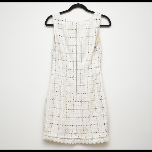 Blu Pepper cream windowpane print mini sheath Med - Picture 2 of 7